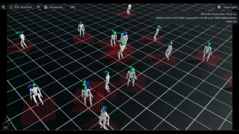 Visuomotor humanoid RL locomotion demo